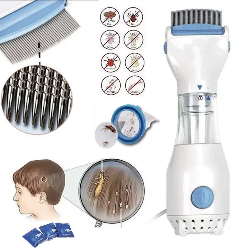 Cepillo eléctrico antipiojos 3 en 1 para gatos, eliminador de pulgas, limpiador de pelo, cepillo para perros, accesorios para perros