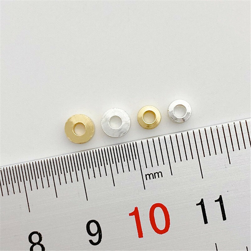 14K Gold Thick Separated Beads Round Tube Beads Scattered Beads Bucket Beads Handmade DIY Beaded Bracelets Headgear Accessories