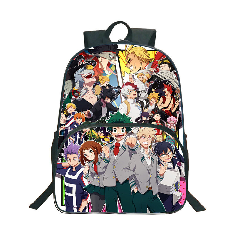Boku No Hero Academia Mochila impermeável para crianças, mochila escolar Anime, mochila para laptop dos desenhos animados, mochila unisex, bolsas de caminhada para menino e menina