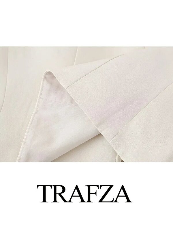 Trafza เสื้อท่อนบนฤดูร้อน2024ผู้หญิงอินเทรนด์คอกลมแขนกุดกลวงออกลูกไม้แฟชั่นสตรีทแวร์เสื้อกั๊ก