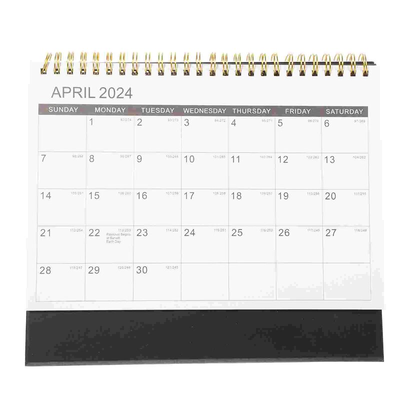 Calendario de escritorio volteado en espiral, calendario de oficina independiente
