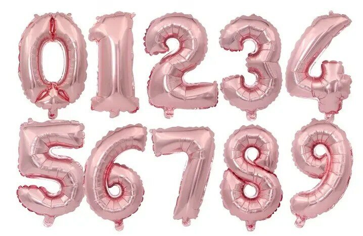 Globos grandes de aluminio con números para fiesta de cumpleaños, decoración de boda, oro rosa, plata, 32 pulgadas