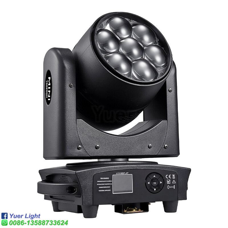 Mini Lampe de Lavage à Tête Mobile 7x40W RGBW 4 en 1, Argile Paky (32 Lumières 9Flight Case)
