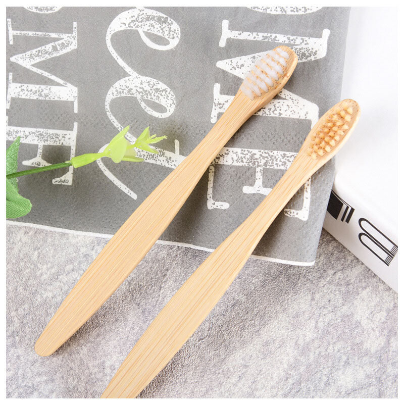 Brosse à dents en bambou pour adulte, fibre douce et bois, produits écologiques, offre spéciale