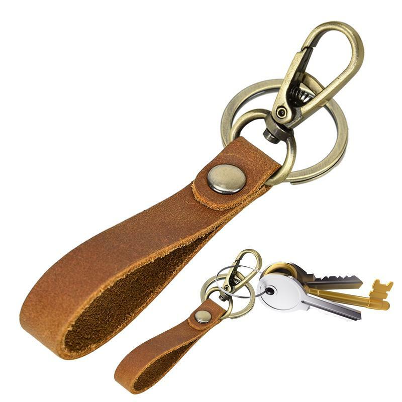 Vintage Leather Keychain Decorative PU Leather Keychain Fashionable Keyring For Wallet Purse Soft Pendants For New Year Gifts