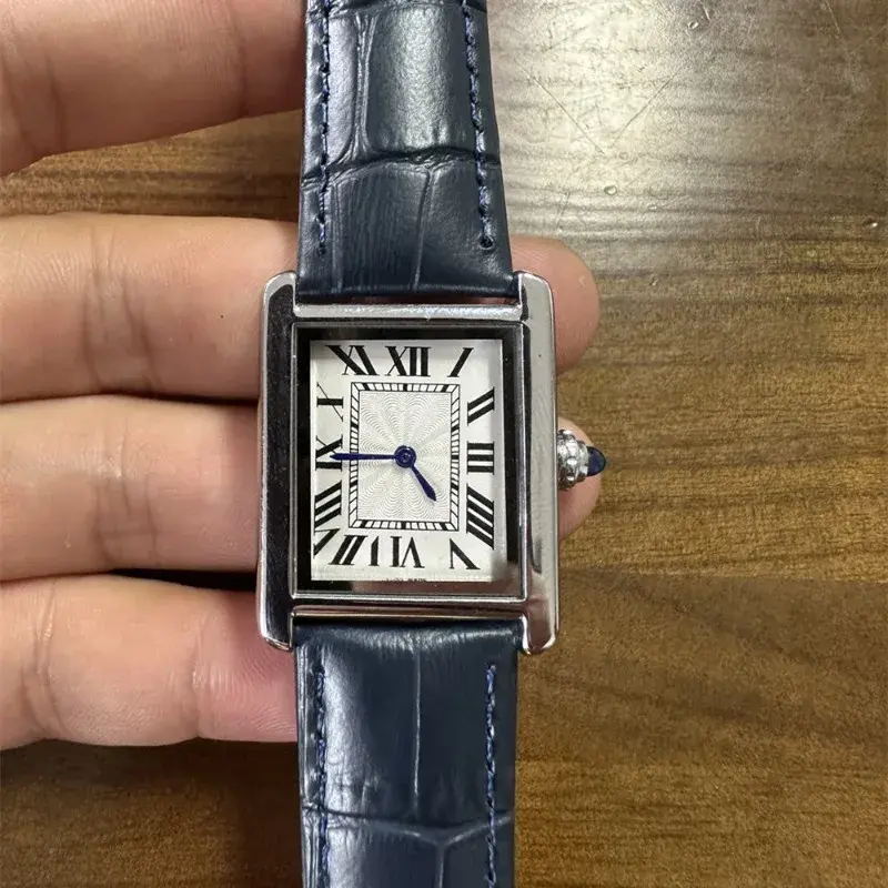 24 Retro Classic mały prostokątny zegarek damski Japan Mov't Lady Hours Fine Fashion prawdziwa skórzana bransoletka dziewczęca prezent Julius Box