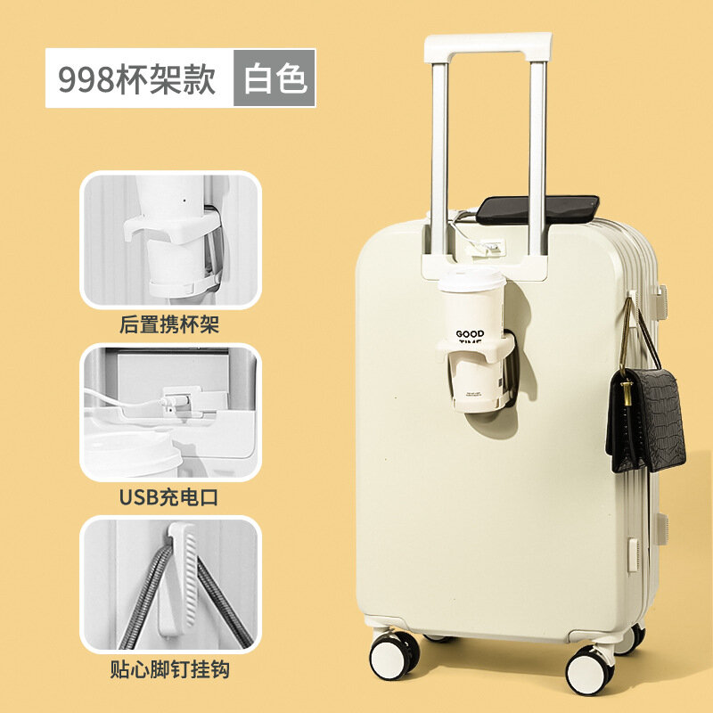 PLUENLI portabicchieri portabicchieri muto ruota universale Password valigia durevole solido bagaglio Trolley