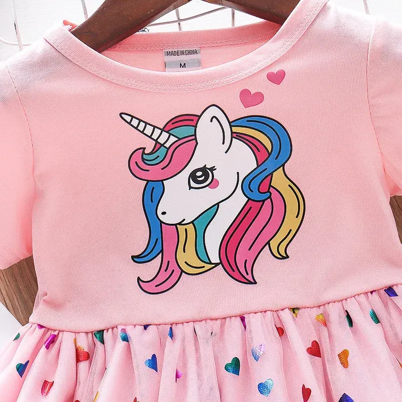 Vestidos de unicornio con manga larga para niñas, disfraz de lentejuelas, vestido de princesa, ropa diaria para niños