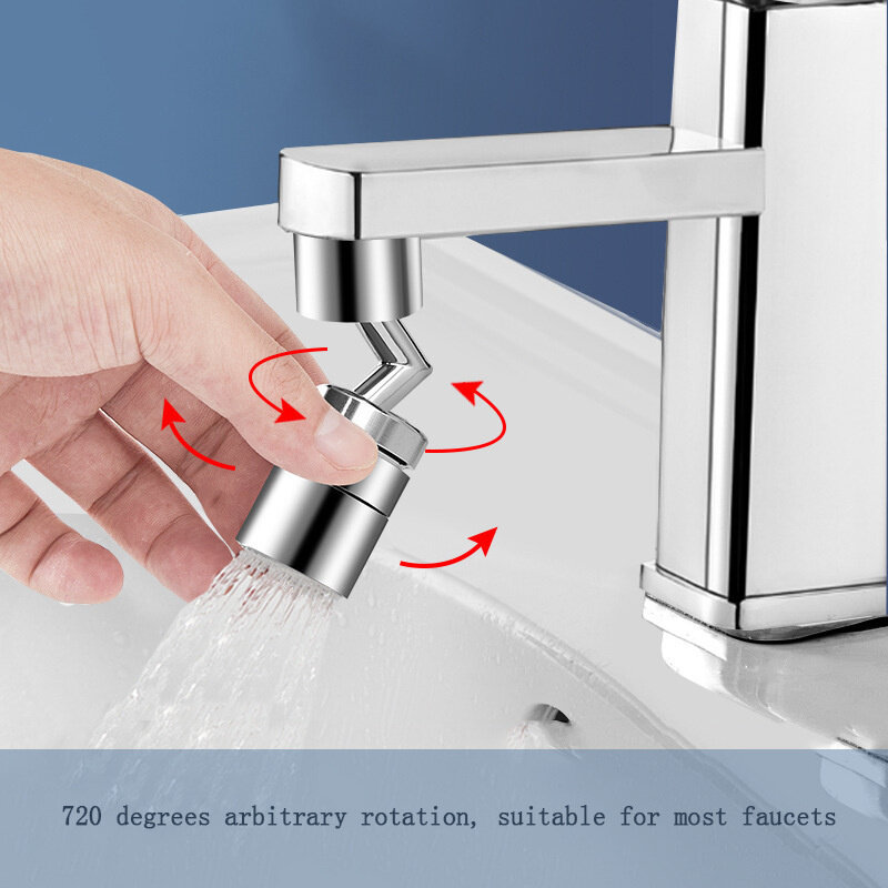 Grifo Universal de plástico para cocina, rociador con filtro giratorio de 720 °, cabezal Flexible, adaptador extensor de grifo de baño, boquilla de espuma