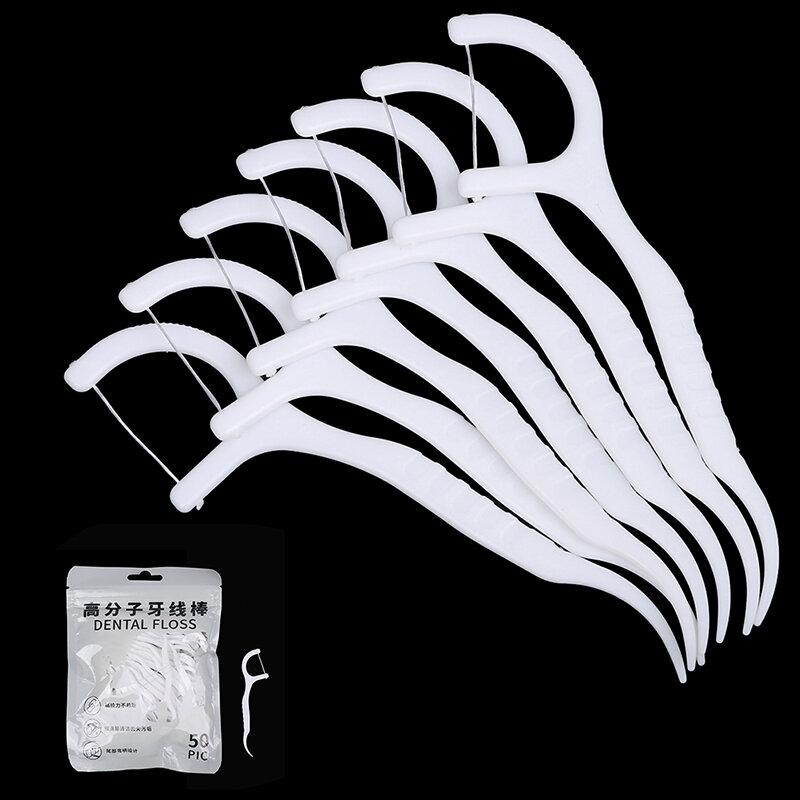 30/50/100Pcs Dental Flosser Picks Teeth Stick Tooth Clean Oral Cleaning Care Disposable Floss Thread Toothpicks Health Care