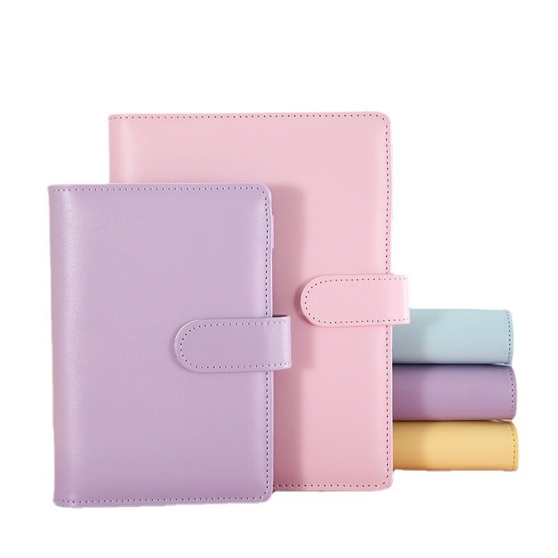 2024 Diary Colorful A5/A6 PU Macaroon Loose-Leaf Cover Binder Dairy Notebooks Hard Cover Refill Journal Travelers Leather Cover