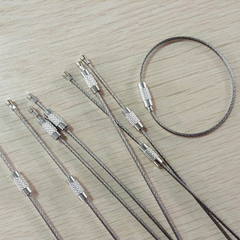 Y166 roestvrij staaldraad sleutelhangers 1,5 mm 5,91 inch ambachtelijke kabel voor sleutelhangerlussen