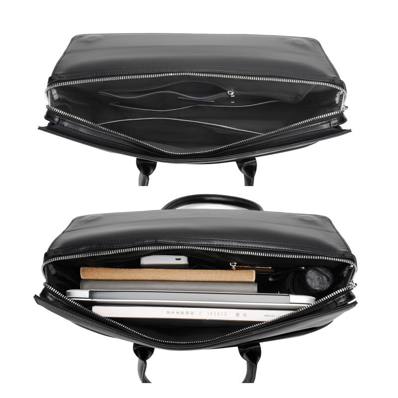 Luxury Business Men Genuine Leather Briefcase Office Handbag Male Large Capacity Shoulder Messenger Bag Waterproof Laptop Bag