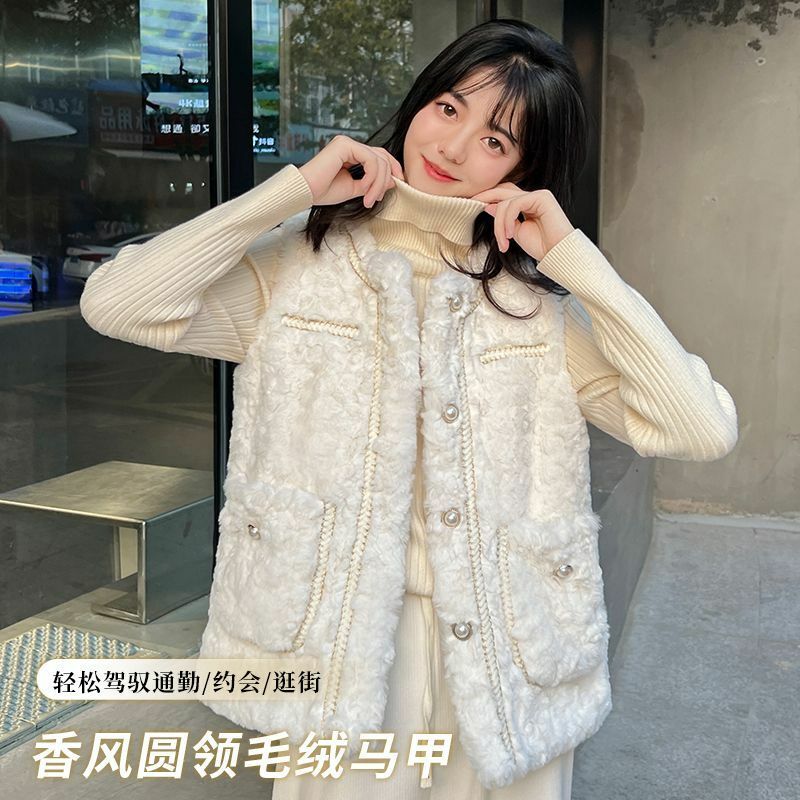 Women Jacket Faux Fur Vest  Plus Size ry Short   Vests Coat  Autumn Winter Overcoat   R68