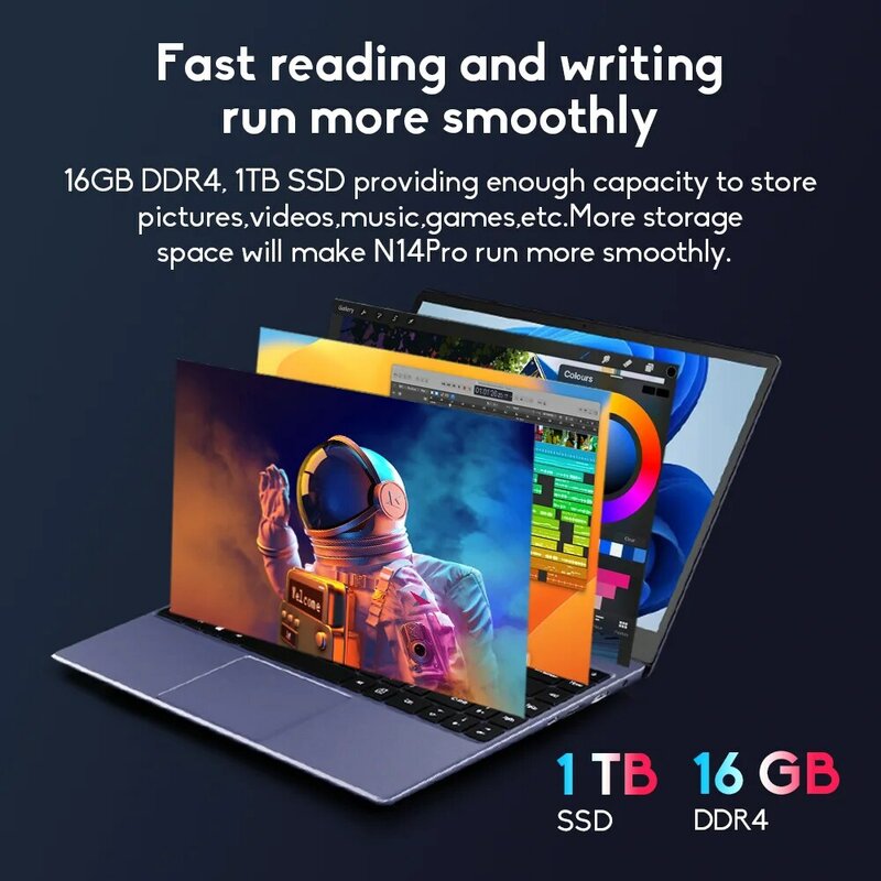 NN14 Pro Ultrabook Laptop, Ultrabook Portátil, Notebook, 14-Polegada IPS Full HD, Intel Core i7- 11390H, 16GB de RAM + 1TB SSD, Windows 11