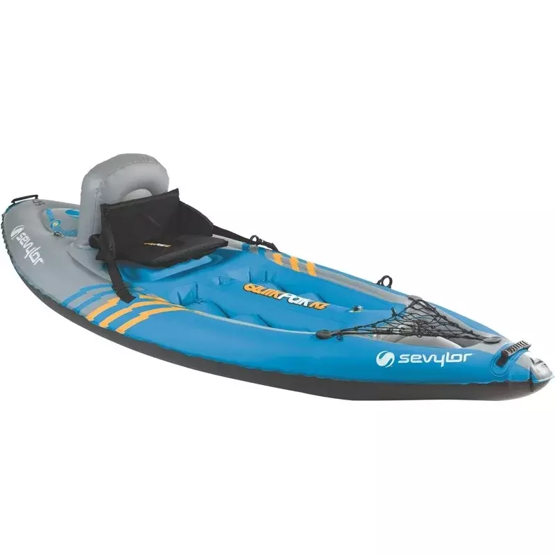 Sevylor-kayak inflable Quickpak K1 para 1 persona, plegable en mochila con configuración de 5 minutos, construcción de PVC de calibre 21, Pu de mano