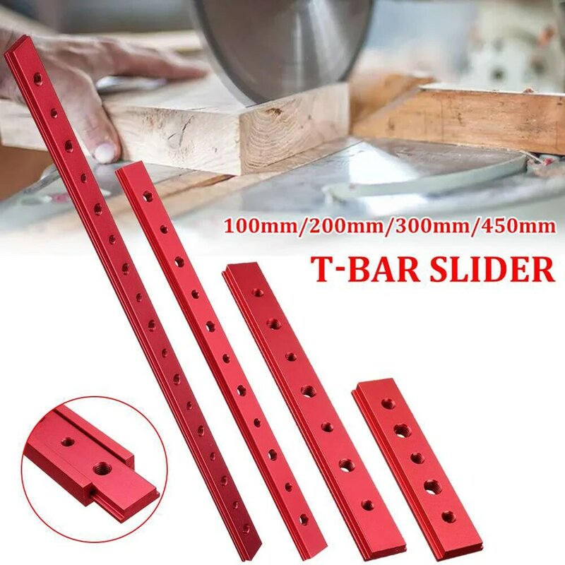 Practical T-Bar Slider 23mm/0.9inch Width Aluminium Alloy Miter Jig Miter saw T-track Table saw Woodworking Tool