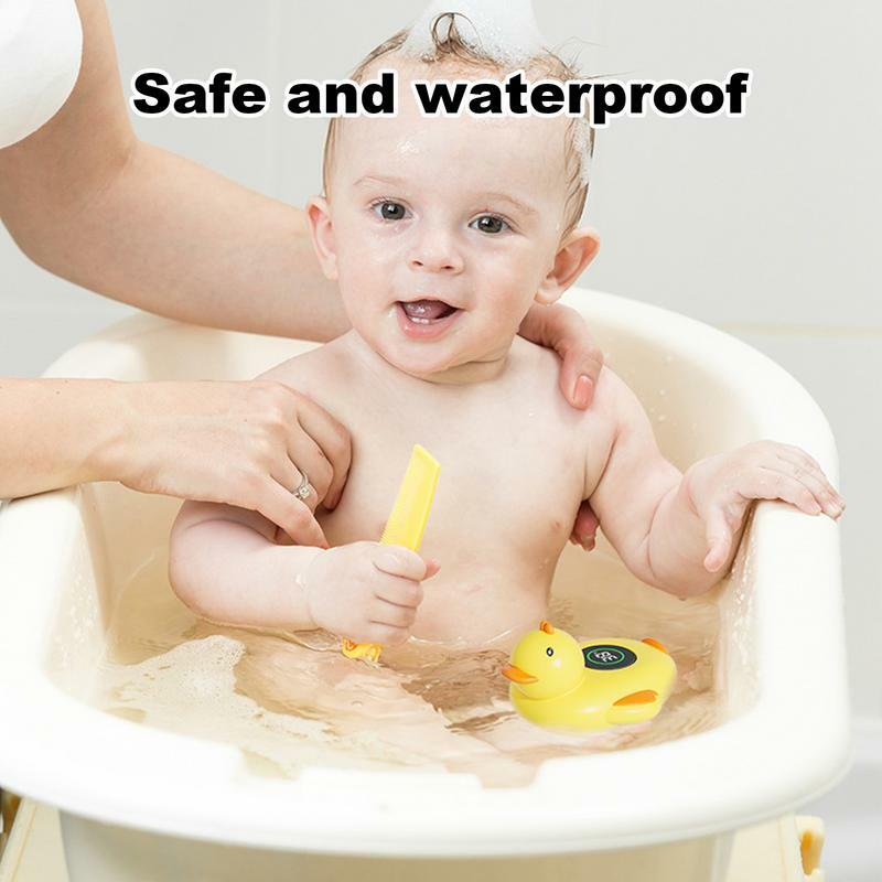 Medidor elétrico esperto da temperatura do pato para o bebê, verificador da temperatura, brinquedos do banho, flutuando fácil de ler