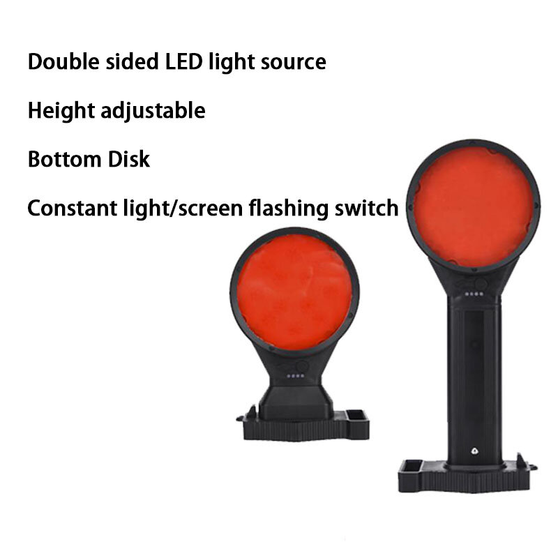 Double Sided Directional Light Red Railway Power Signal Light Retractable Warning Light Adjustable Height