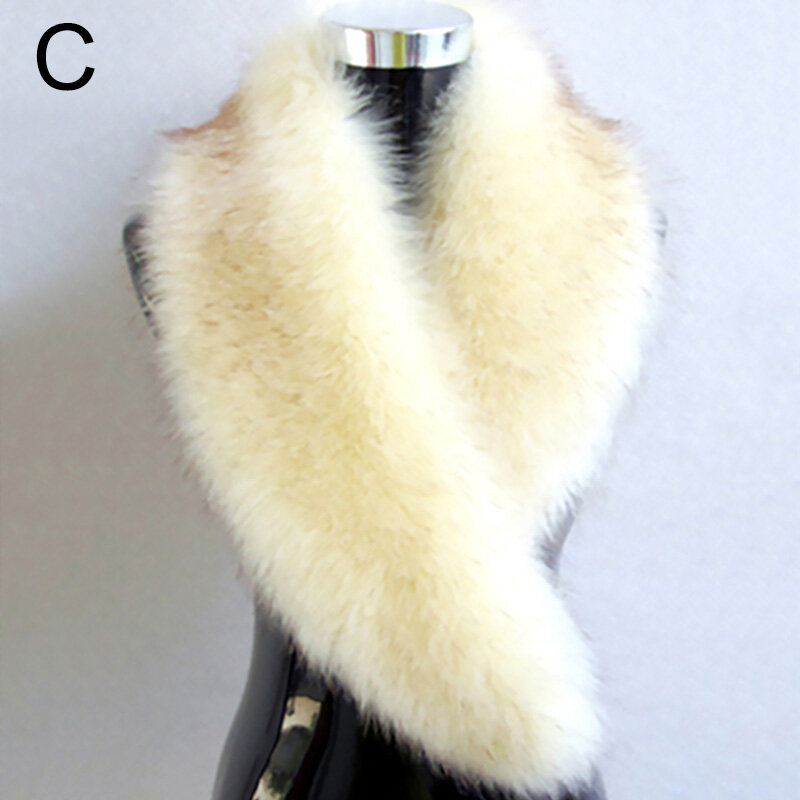 100cm Fluffy scialle Collar Neck Wrap Neck Winter Warm Faux Fur Collar accessori donna sciarpe sciarpa di pelliccia addensare peluche