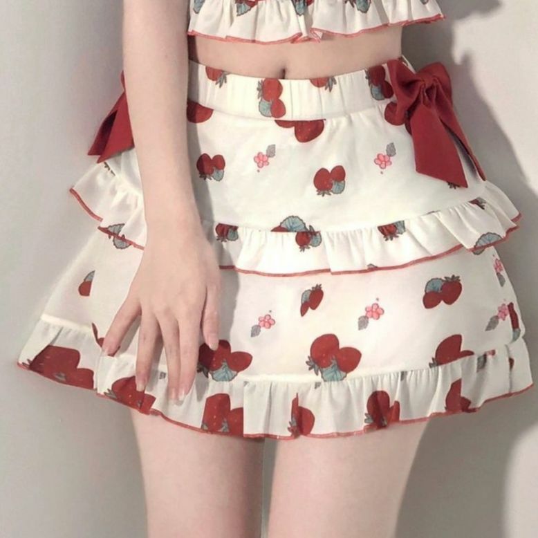 Bộ Áo Váy Mùa Hè Đáng Girlish Ngọt Đơn Giản Tất Cả Trận Đấu Thời Trang Hàn Quốc Thoáng Mát Gợi Cảm Nhẹ Nhàng Ôm Nơ Miếng Dán Cường Lực Mujer áo Thun