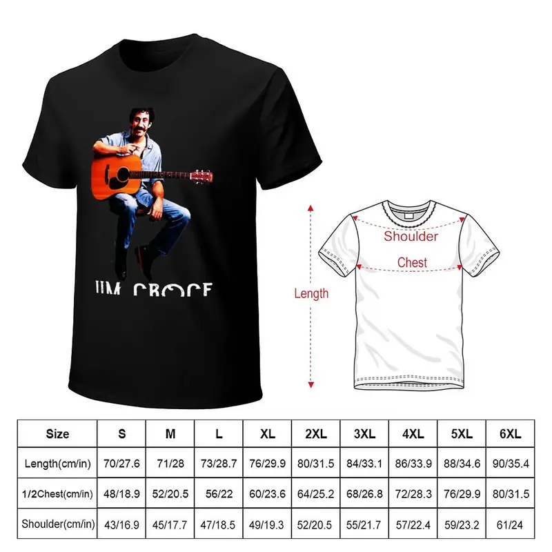 Camiseta de guitarra clásica para hombre, camisa de gran tamaño con diseño de Jim Art Croce, música esencial, Tallas grandes