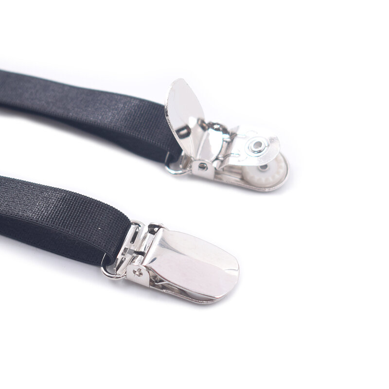 Liguero elástico ajustable para mujer, medias altas hasta el muslo, tirantes de calcetín, Clips de Metal 4/6, color negro
