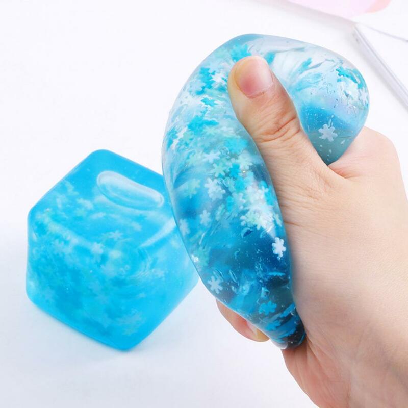 Zabawka antystresowa miękka lodowa zabawka w kształcie kostki dekompresyjna dla dzieci powolne powracanie do kształtu szczypta, aby złagodzić stres odporny na rozdarcie