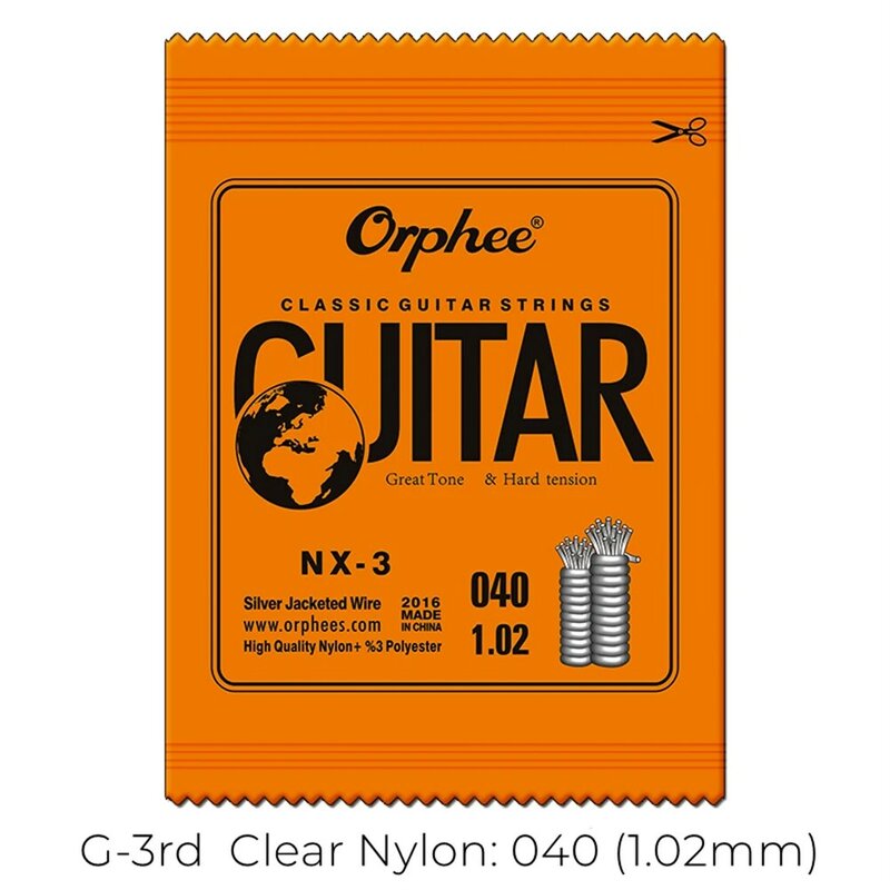 Orphee lassical Guitar Strings Single String Silver Plated Wire Professional Nylon 028-045 Wear-resistant Guitar Supplies