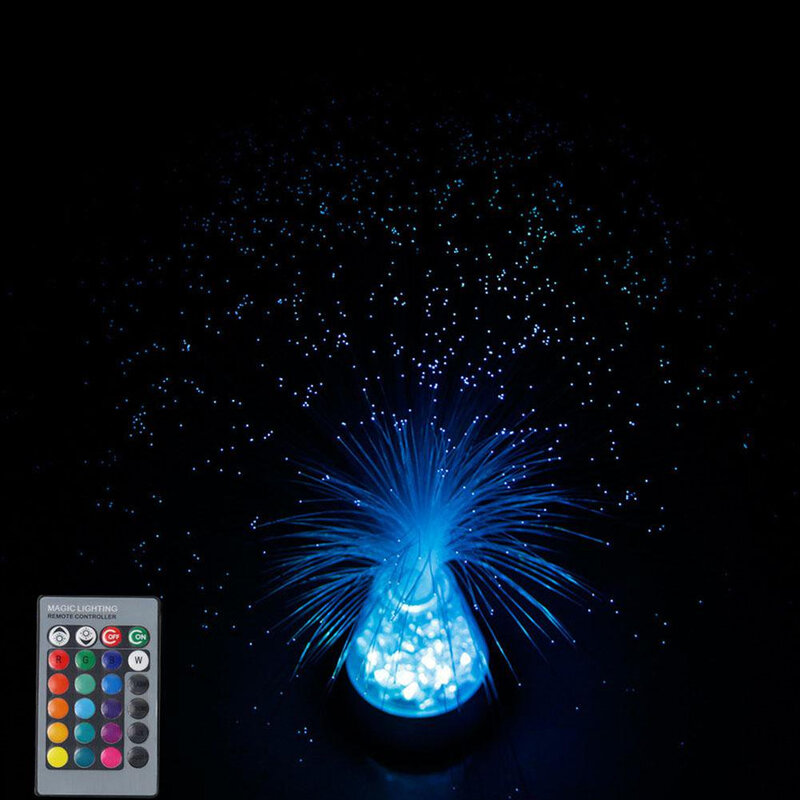 Glasvezel Licht Kleur Veranderende Desktop Ornament Afstandsbediening Crystal Base Festival Sfeer Batterij Werkende Bed