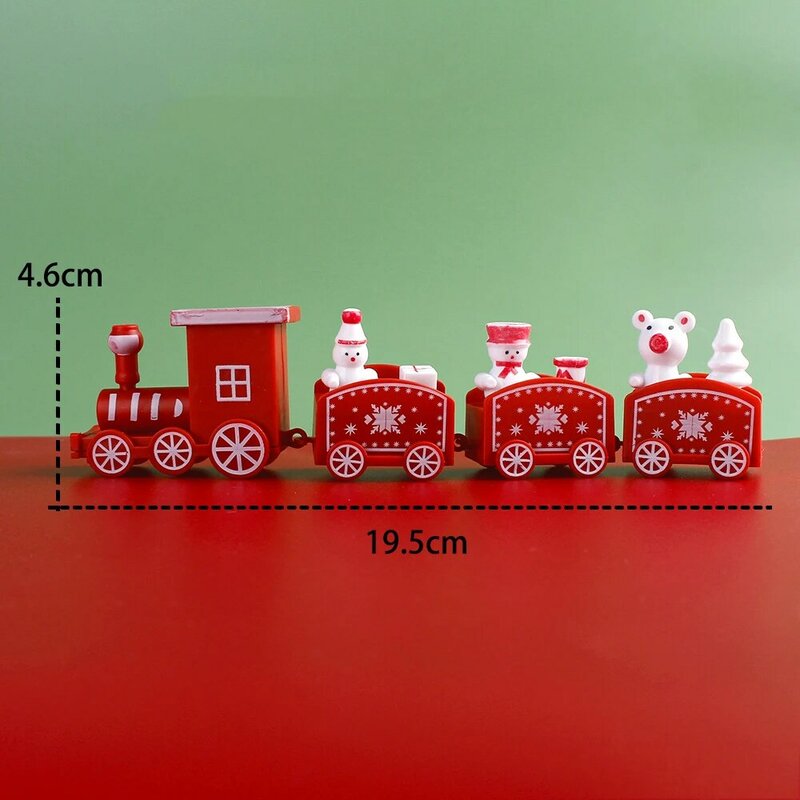 2023 Merry Christmas Wooden Train Ornament/ 4 Knot Hand-assembled Train Toy for Home Santa Claus Gift Xmas New Year Decoration