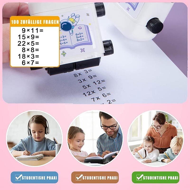Selos de ensino de adição e subtração para crianças, rolo duplo, selo de ensino digital dentro 100 matemática
