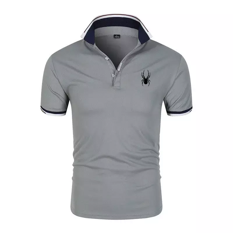 Men's short sleeved embroidered polo shirt, slim fit polo shirt, lapel, casual business fashion, summer new style