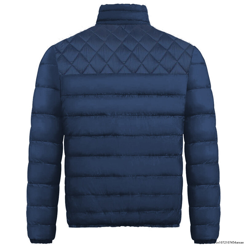 メンズパーカー,冬の暖かくカジュアルなジャケット,スタンドカラー,ジッパー付きソリッドコート,ストリートウェア