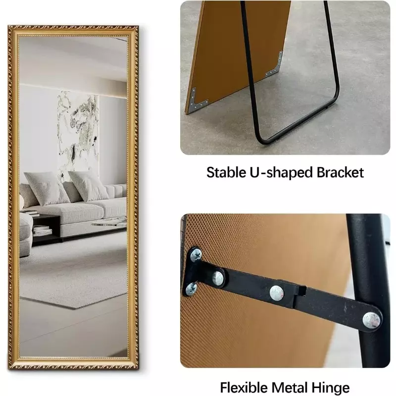 Ganzkörper spiegel mit Steh halters piegel für Schlafzimmer Dressing versand kostenfrei an Wand oder Wand für Schlafzimmer gelehnt