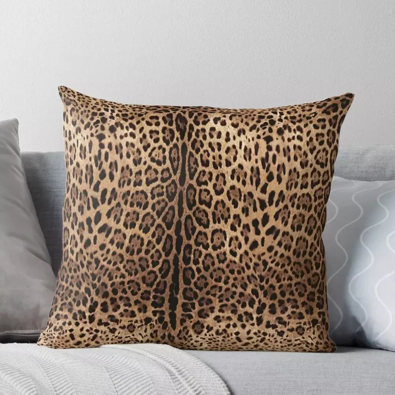 Funda de almohada de piel con estampado de leopardo, fundas de almohada de otoño