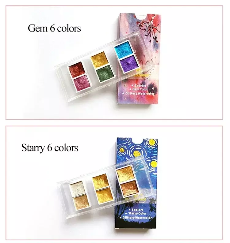 Pinturas de acuarela sólidas, juego de colores de agua para pintura artística, diseño de uñas 032