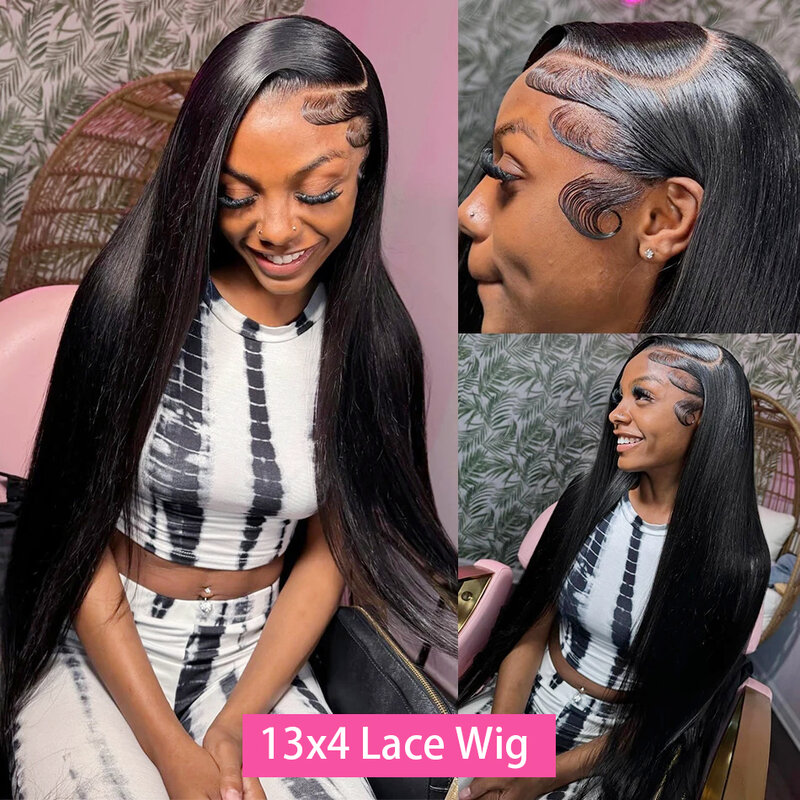 Straight 13x6 HD Transparent Bone Straight Lace Frontal Human Hair Brazilian 13x4 Lace Human Hair Front Wigs For Black Women