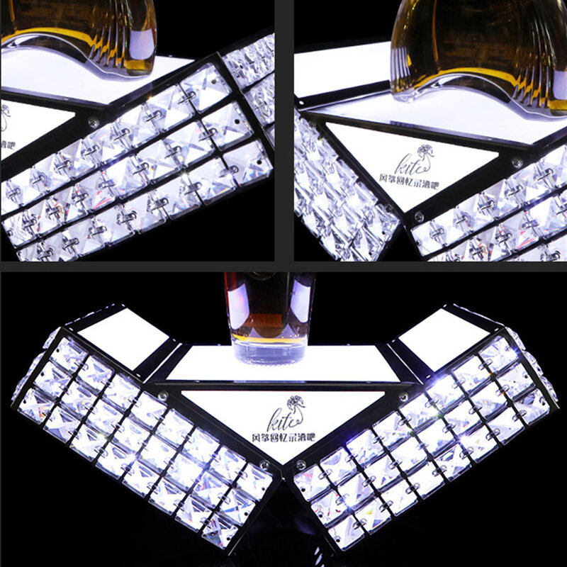 Metal Cristal LED Garrafa Display Rack, Apresentador Glorifier, VIP Champagne Stand, Night Club Bar
