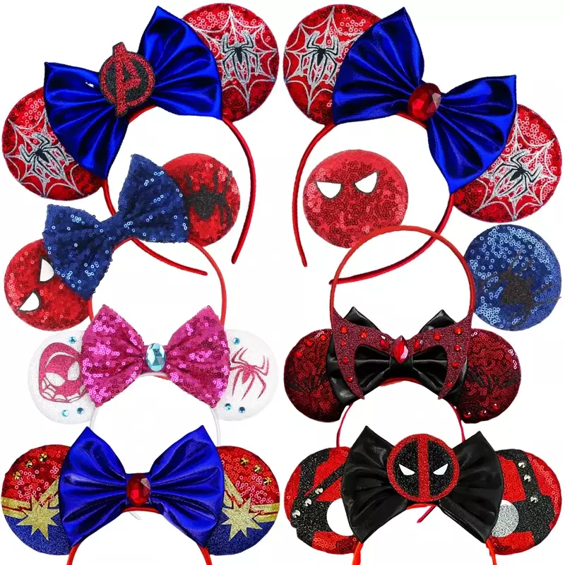 Disney-Marvel Ear Headband para Adultos, Mickey Mouse Orelhas Hairbands, Mulheres Arcos, Acessórios para Cabelo Meninas, Avengers Headwear