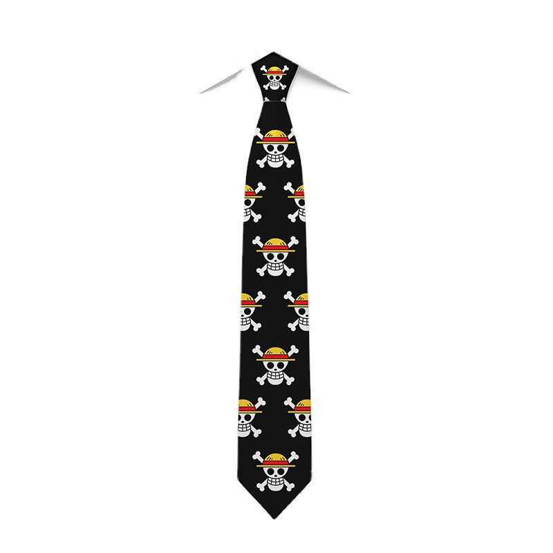 Gravata de seda de poliéster para homens e mulheres, cosplay de caveira, gravata fina, personalidade moda, acessórios de festa, presente, 1 pc