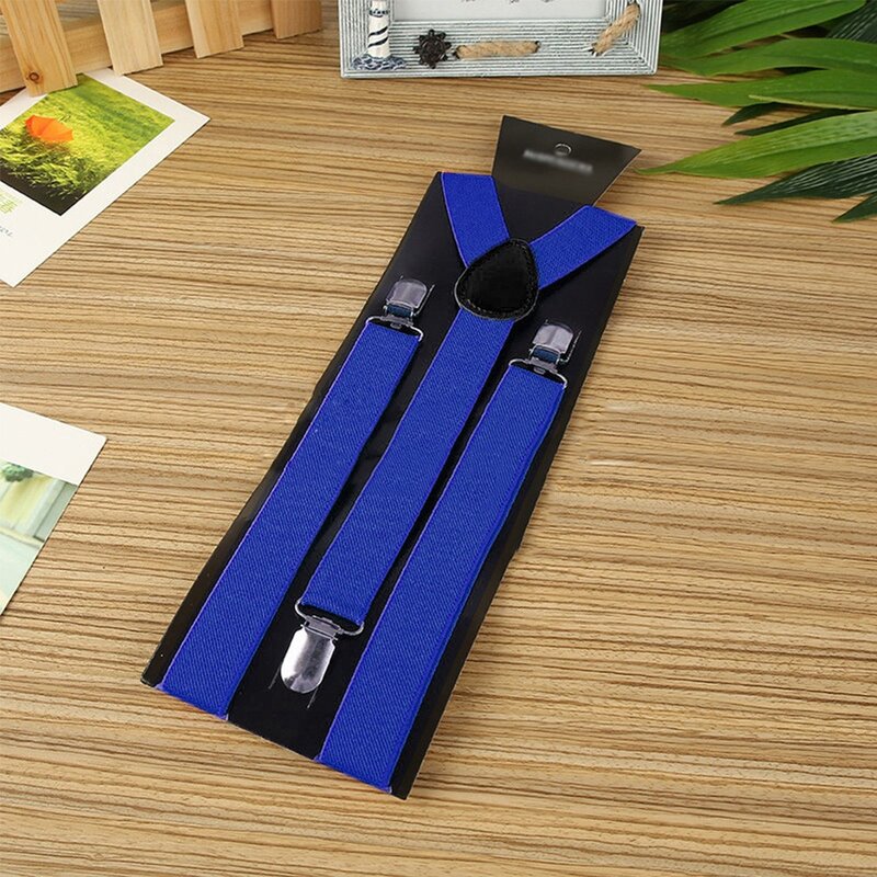 Wanita Pria elastis dapat disesuaikan Suspender hitam kawat gigi y-back Clip-On dewasa tali bahu Solid Fashion Unisex celana Suspender