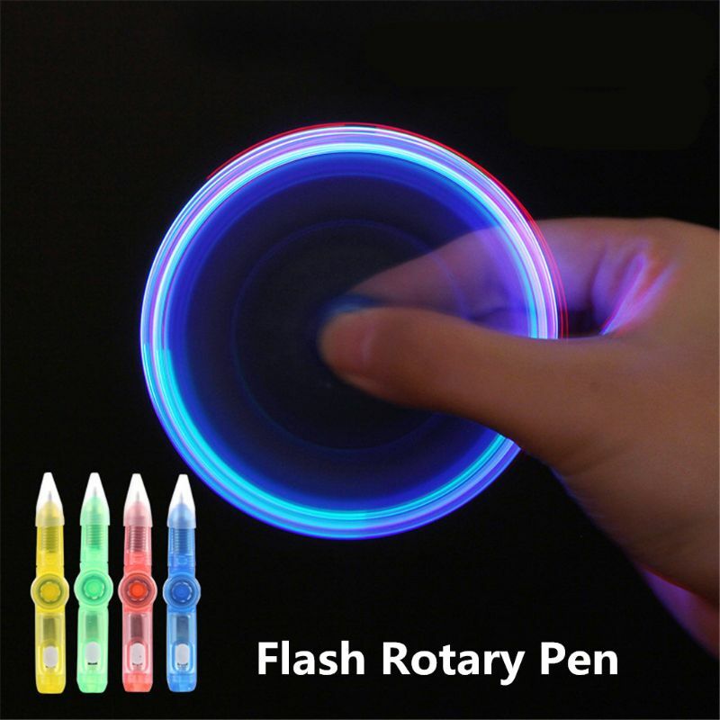 Kids Interactive Puzzle Toy Finger Spinner Shiny Pen with Colorful Painting Training Educational Anti Stress Dropship
