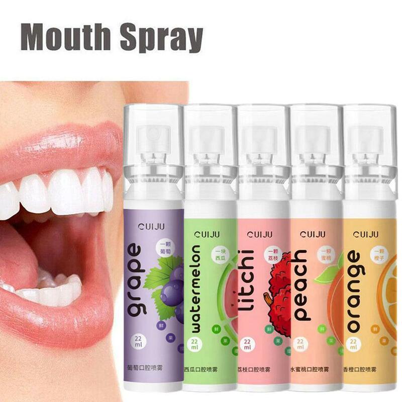 Oral Spray fresco para Oral Care, ambientador de boca, tratamento oral de odores, pêssego remover, sabor a respiração persistente, fruta Litchi, O3U6, 22ml