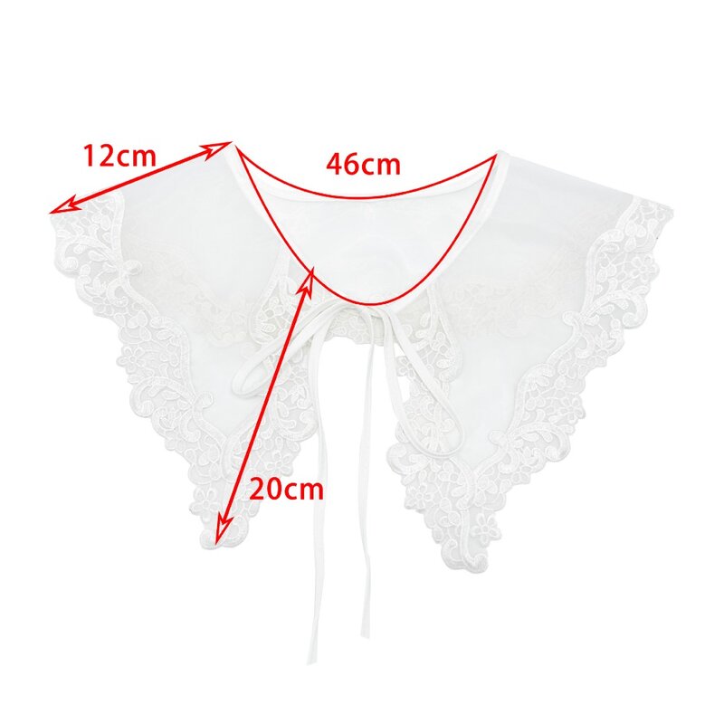 Organza Embroidery Women's Lace Collar Fake Collar Clothing Accessories Cloak Fake False Collars Lace Up Shawl White