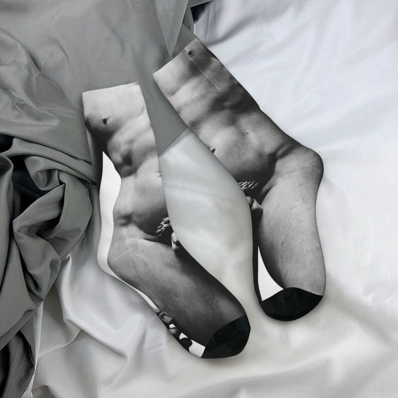 David รูปปั้นถุงเท้า Harajuku ดูดซับเหงื่อชุดถุงเท้ายาวทุกฤดูสำหรับของขวัญของผู้ชายผู้หญิง