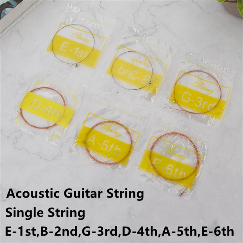 Acoustic Guitar Strings E B G D A Single String Gauges 012 014 024 027 035 040 Stainless Steel Replacement Guiter Accesseries