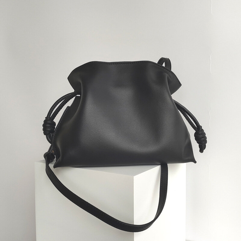 Luxury Brand Single Shoulder Bag Tote Cowhide Drawstring Large Capacity Handbags for Women Crossbody High-quality Messenger