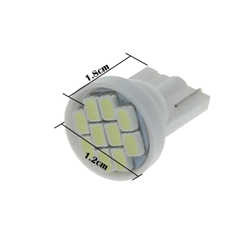 1 bombilla de lectura de luz de esquina blanca RV T10 W5W 10 emisores 1206 SMD LED 184 192 193 A041