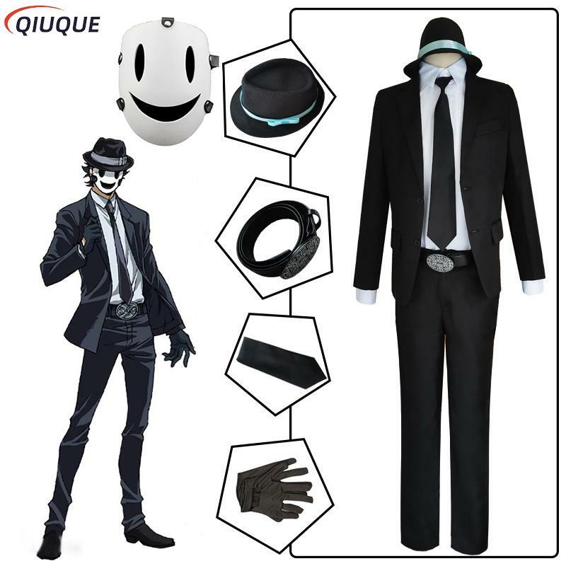 Fantasia de cosplay anime com máscara masculina, invasão alta, Tenkuu Shinpan, máscaras de cinto uniforme, fantasias de festa de Halloween